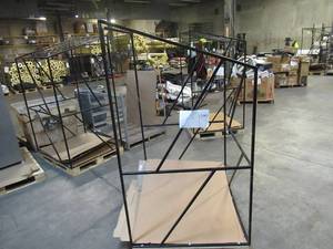 lot 139 image: Welded Black Metal Frame Built to Fit Onto Pallets with Angled Roof - Perfect for Projects