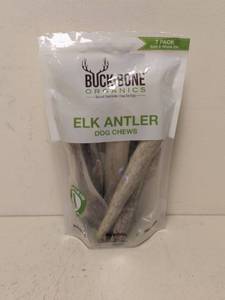 lot 13 image: BUCK BONE ORGANICS ELK ANTLER DOG CHEWS