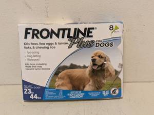 lot 31 image: NEW FRONTLINE PLUS FOR DOGS 8PK.