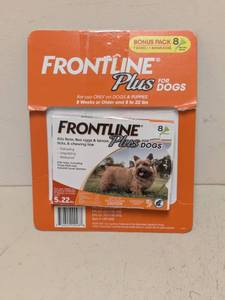 lot 34 image: FRONTLINE PLUS FOR DOGS 6PK.