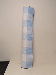lot 84 image: NEW ROOM ESSENTIALS AREA RUG (BLUE GINGHAM)