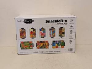 lot 143 image: BUILD-A-BOARD BY SABATIER SNACKLEBOX 2PC.SET W CUTTING BOARD LIDS