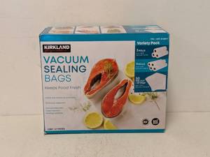 lot 148 image: NEW KIRKLAND SIGNATURE VARIETY PACK VACUUM SEALING BAGS 57PCS.