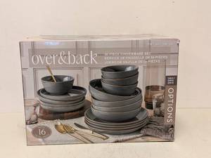 lot 157 image: NEW OVER&BACK 16PC. DINNERWARE SET