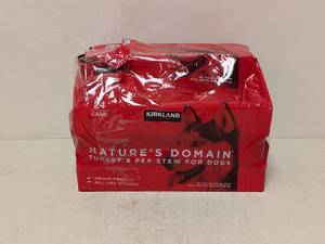 lot 180 image: KIRKLAND SIGNATURE NATURES DOMAIN TURKEY AND PEA STEW FOR DOGS (20CT.)