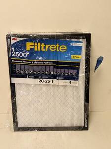 lot 202 image: NEW 3M FILTRETE 2500 FILTERS (20x25x1) 4PK.