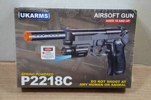 lot 137 image: UkArms P2218C Spring Powered Airsoft Gun with Laser