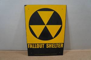 lot 217 image: Fallout Shelter Metal Sign