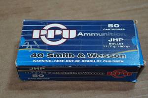 lot 260 image: 31 PPU .40 S&W 180 Gr JHP Ammo