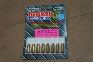 lot 263 image: 8 MagSafe .32 ACP 36 Gr X-Load Defense Ammo