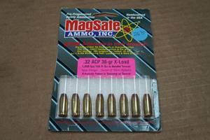 lot 265 image: 8 MagSafe .32 ACP 36 Gr X-Load Defense Ammo
