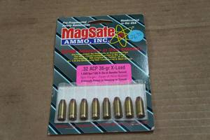 lot 268 image: 8 MagSafe .32 ACP 36 Gr X-Load Defense Ammo