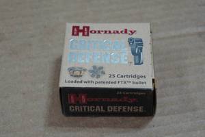 lot 271 image: 25 Hornady Critical Defense .380 Auto 90 Gr FTX Ammo