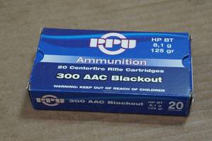 lot 291 image: 20 PPU .300 AAC Blackout 125 Gr HP BT Ammo