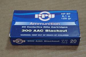 lot 292 image: 20 PPU .300 AAC Blackout 125 Gr HP BT Ammo