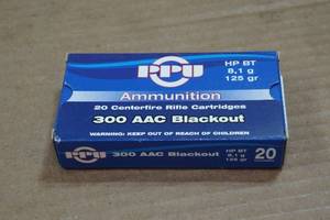 lot 294 image: 20 PPU .300 AAC Blackout 125 Gr HP BT Ammo