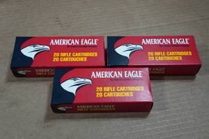 lot 299 image: 60 American Eagle .223 Rem 62 Gr FMJ Ammo