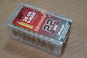 lot 313 image: 44 Hornady .22 Mag 30 Gr V-Max Ammo