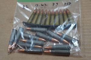lot 323 image: 22 Loose 7.62 x 39mm HP Ammo