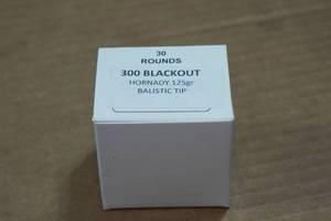 lot 332 image: 30 .300 Blackout 125 Gr Hornady Ballistic Tip Ammo