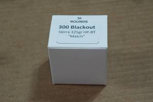 lot 334 image: 30 .300 Blackout 125 Gr Sierra HP-BT Match Ammo