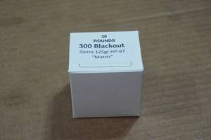 lot 336 image: 30 .300 Blackout 125 Gr Sierra HP-BT Match Ammo