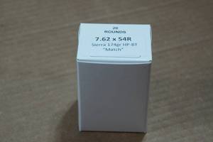 lot 343 image: 20 7.62 x 54R 174 Gr Sierra HP BT Match Ammo