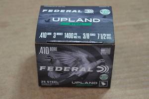 lot 358 image: 25 Federal Upland .410 Bore 3 Steel 7.5 Shot Shotshells