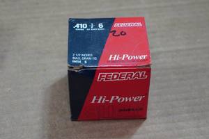 lot 376 image: 20 Federal .410 Bore 2-12 6 Shot Shotshells