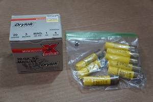 lot 384 image: 33 Winchester Super-X Drylok 20 Gauge 3 4 Shot Shotshells