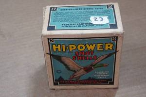 lot 403 image: 23 Federal Hi-Power 12 Gauge 2-34 6 Shot Shotshells