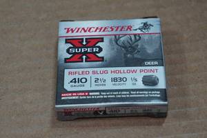 lot 410 image: 5 Winchester Super-X .410 Bore 2-12 Rifled HP Slugs