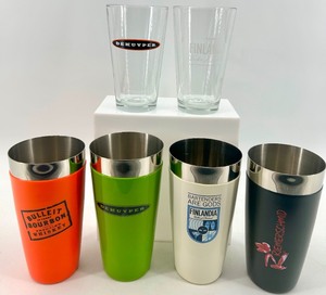 lot 133 image: Barware Tumblers & Glasses Set - Dekuyper, Finlandia, Bullet Bourbon- 3 sets of each - NIB