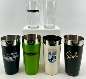 lot 134 image: Logo Shakers and Highball Glasses - 3 sets of each - NIB