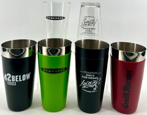 lot 139 image: Branded Stainless Steel Tumbler Set & Glasses - 3 sets of each - NIB