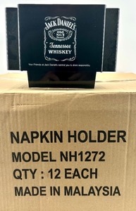 lot 148 image: 12 Napkin Holder - Jack Daniels Acrylic Bar Caddy NH1272 (Black)