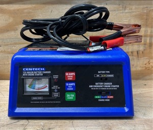 lot 31 image: Cen-Tech 12V ANALOG BATTERY CHARGER WITH ENGINE STARTER