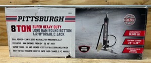 lot 32 image: Pittsburgh 8 Ton Super Heavy Duty Long Ram Round Bottom AirHydraulic Jack