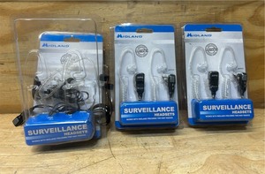 lot 64 image: Midland Surveillance Headsets lot of 3