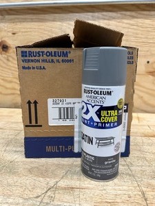 lot 97 image: Rust-Oleum 2X Ultra Cover Satin Granite Spray Paint and Primer In One (lot of 5 cans)