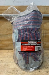 lot 111 image: IRONTON 12 Pairs Split Cowhide Work Gloves