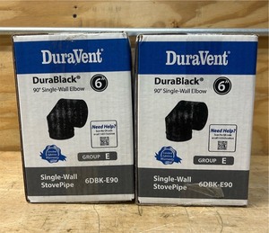 lot 147 image: DuraVent DuraBlack 90  Single-Wall Elbow lot of 2