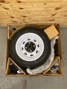 lot 160 image: WHEEL KIT for Ultra-Tow 4ft. x 8ft. Steel Folding Utility Trailer Kit- (wheel kit only)