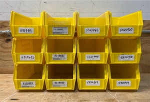 lot 206 image: Uline Plastic Stackable Bins 1 box of 12