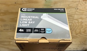 lot 213 image: Commercial Electric 4ft LED Industrial Linear Low Bay Light New