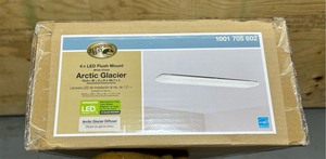 lot 214 image: 10.63 in. 1-Light White Dimmable LED Flush Mount