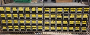 lot 1AD image: Set of 2 Vintage Metal Parts Drawer Cabinets with 40 Drawers Each