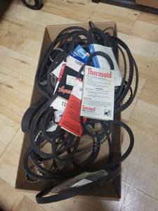 lot 4AD image: Collection of Assorted V-Belts Including Thermoid, Browning, and Hoit Brands