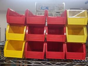 lot 11AD image: Set of 9 Plastic Storage Bins with Removable Clear Lids
