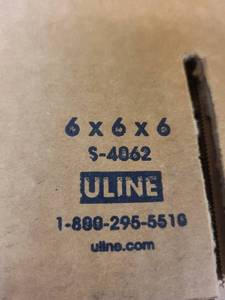 lot 50ZA image: Bundle of Uline 6x6x6 Corrugated Shipping Boxes
